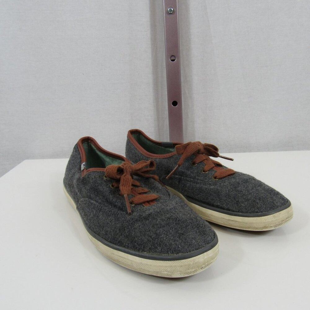 Keds Champion Women’s 8.5 Grey Wool Sneakers Used Classic Casual Brown